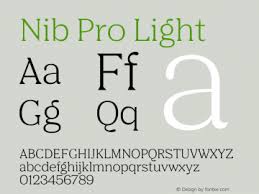 Пример шрифта Nib Pro #1